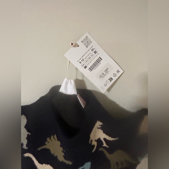 Zara Kids 9-12 Month Dinosaur Sweater Blue Brand New With Tags MSRP $30 - Picture 3 of 4